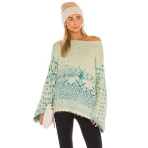 FREE PEOPLE Midnight Beach Rib Off-the-shoulder Sweater In Sugar Mountain Combo